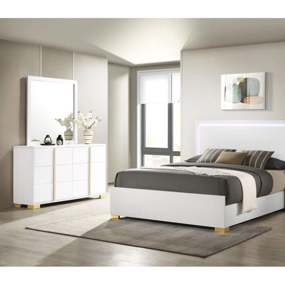 Pacific Landing Marceline 3-Piece King Bedroom Set in White, , large