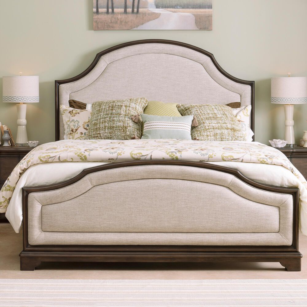 Legacy Classic Stafford Queen Upholstered Bed in Rustic Cherry, , large