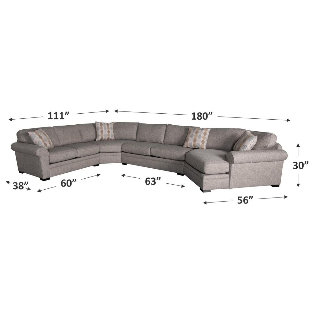 Jonathan Louis Orion 4-Piece Stationary Right Facing Sectional in Sugarshack Charcoal, , large