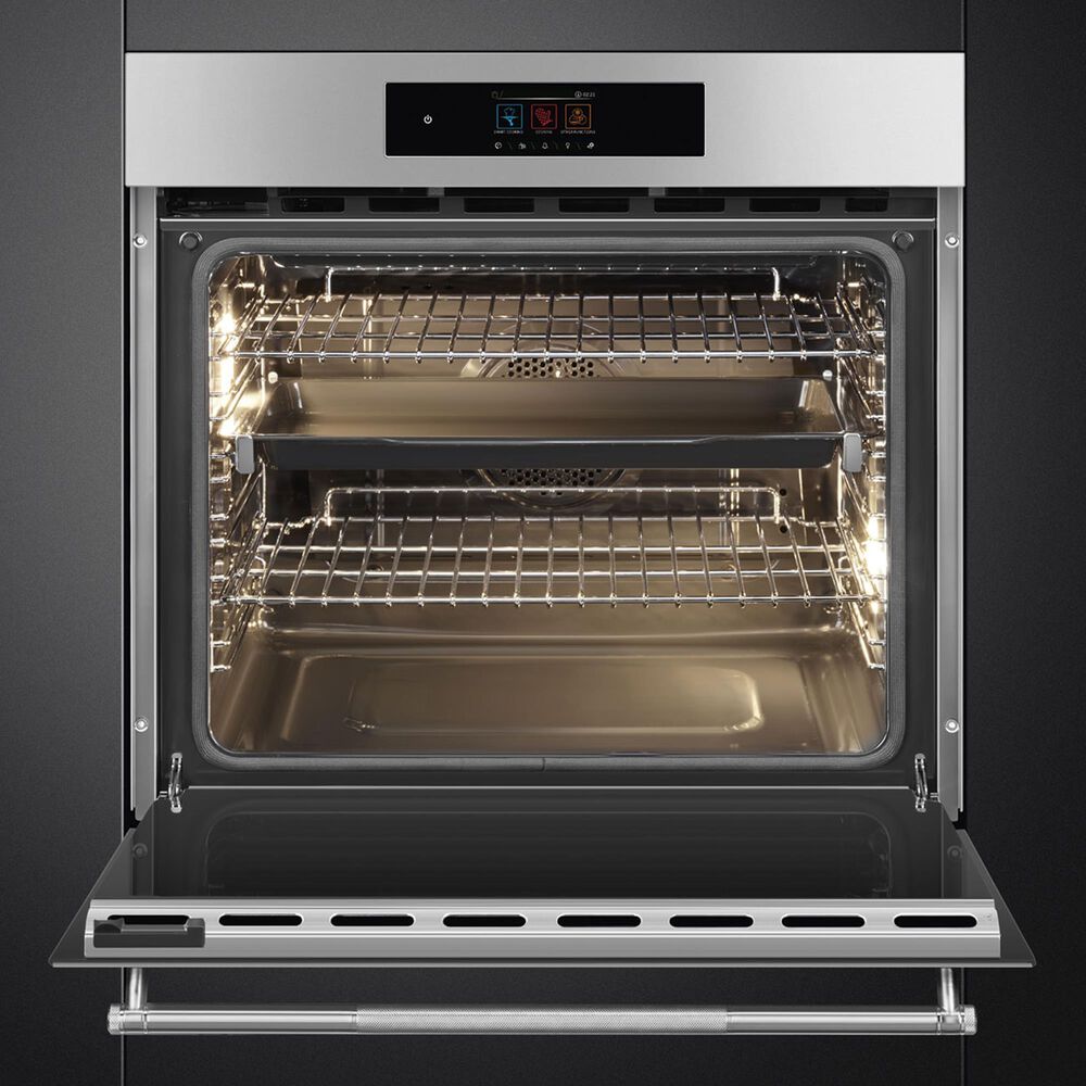 SMEG Classic 30" Single Electric Wall Oven with VivoScreen in Stainless Steel, , large