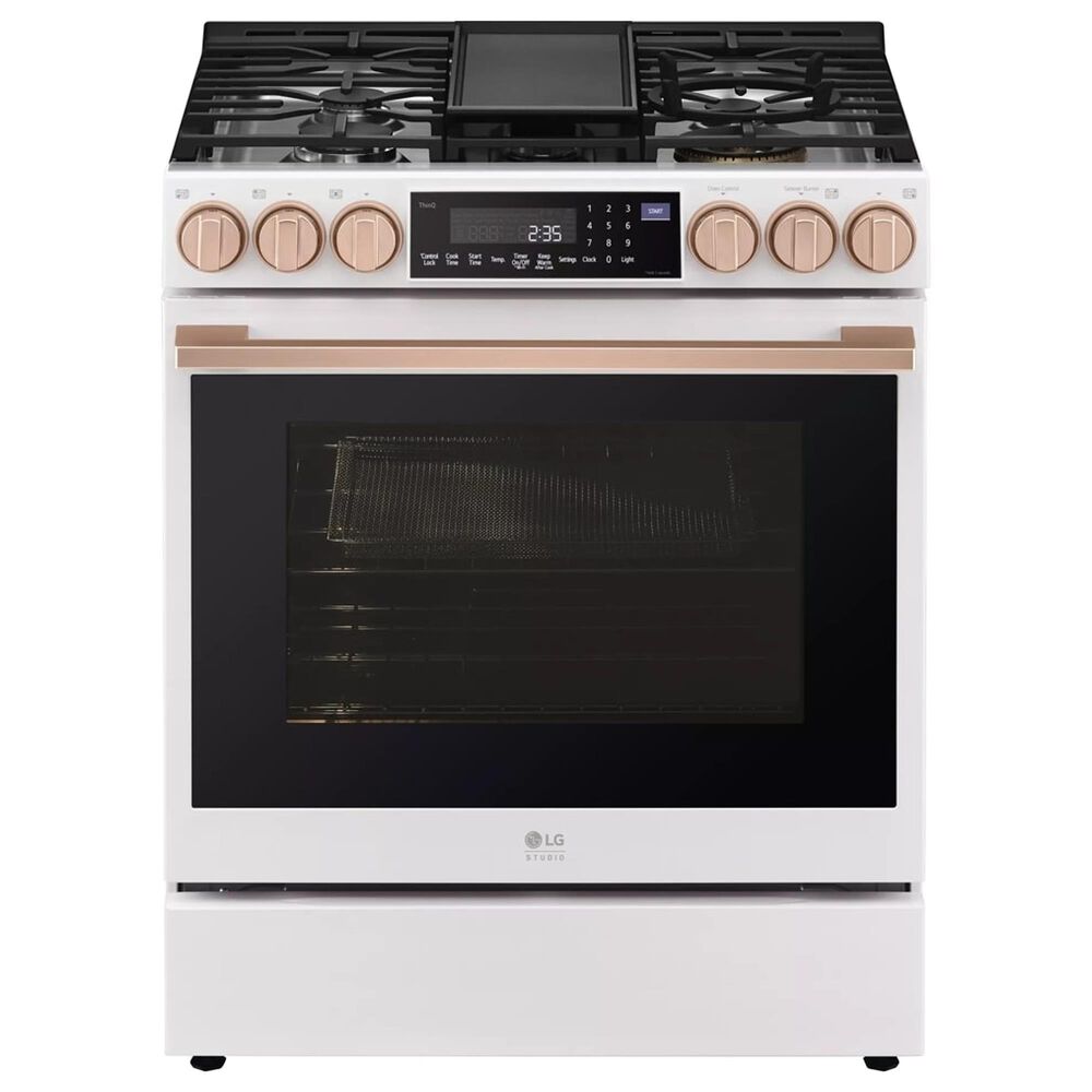 LG Studio 30" Smart Slide-in Gas Range with  Air Fry and Convection in Essence White, , large