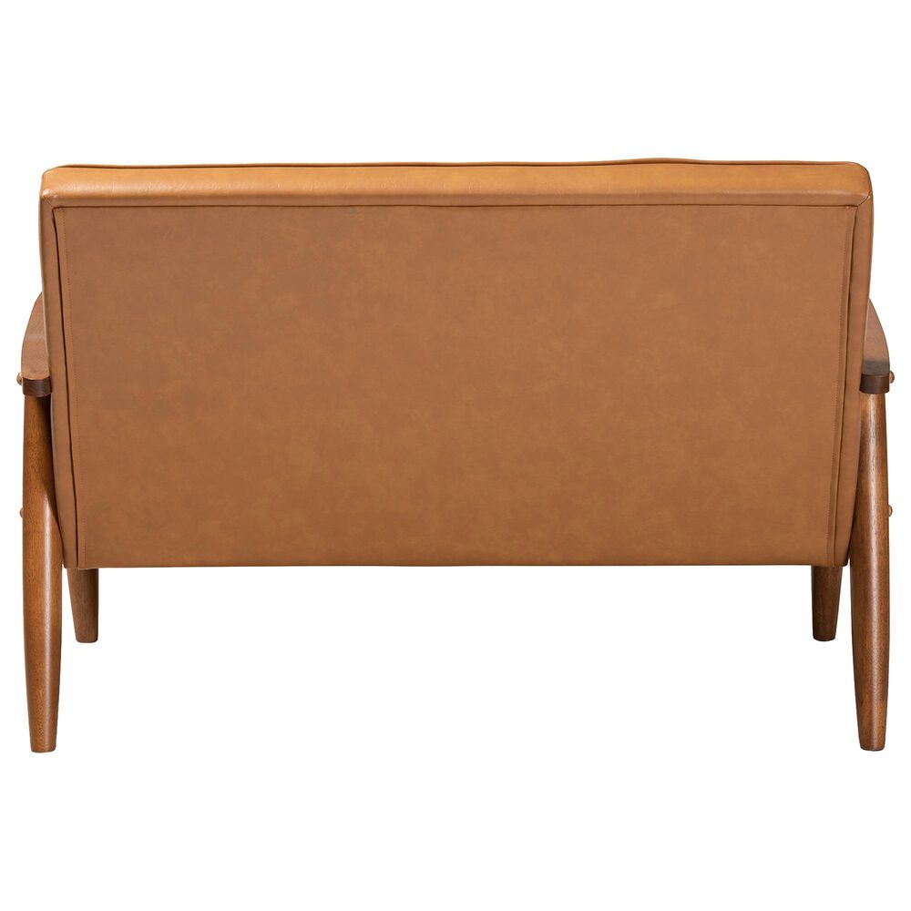 Baxton Studio Sorrento Stationary Loveseat in Tan, , large