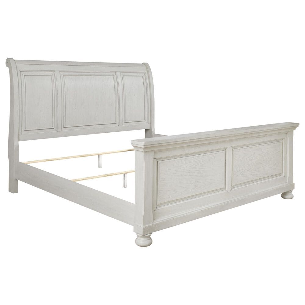 Ashley Robbinsdale King Sleigh Bed in Antique White, , large