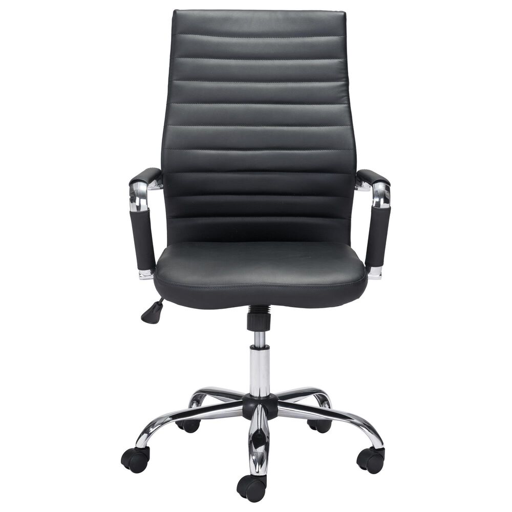 Zuo Modern Primero Office Chair in Black and Silver, , large