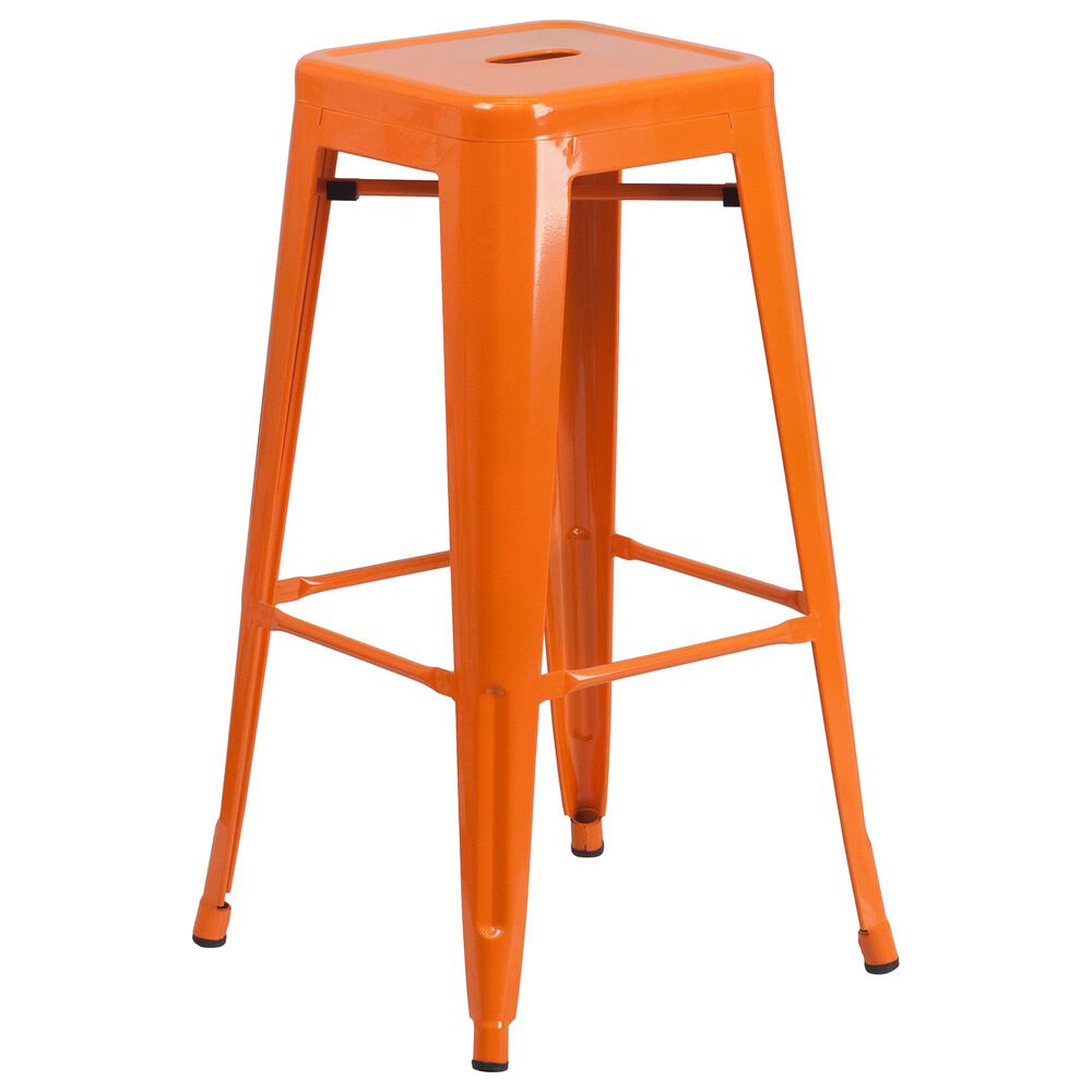 Flash Furniture 3-Piece Metal Bar Table Set in Orange, , large