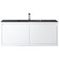 James Martin Vanities Mantova 47.3" Single Vanity in Glossy White and Brushed Nickel with 3 cm Charcoal Black Composite Stone Top and Rectangular Sink, , large