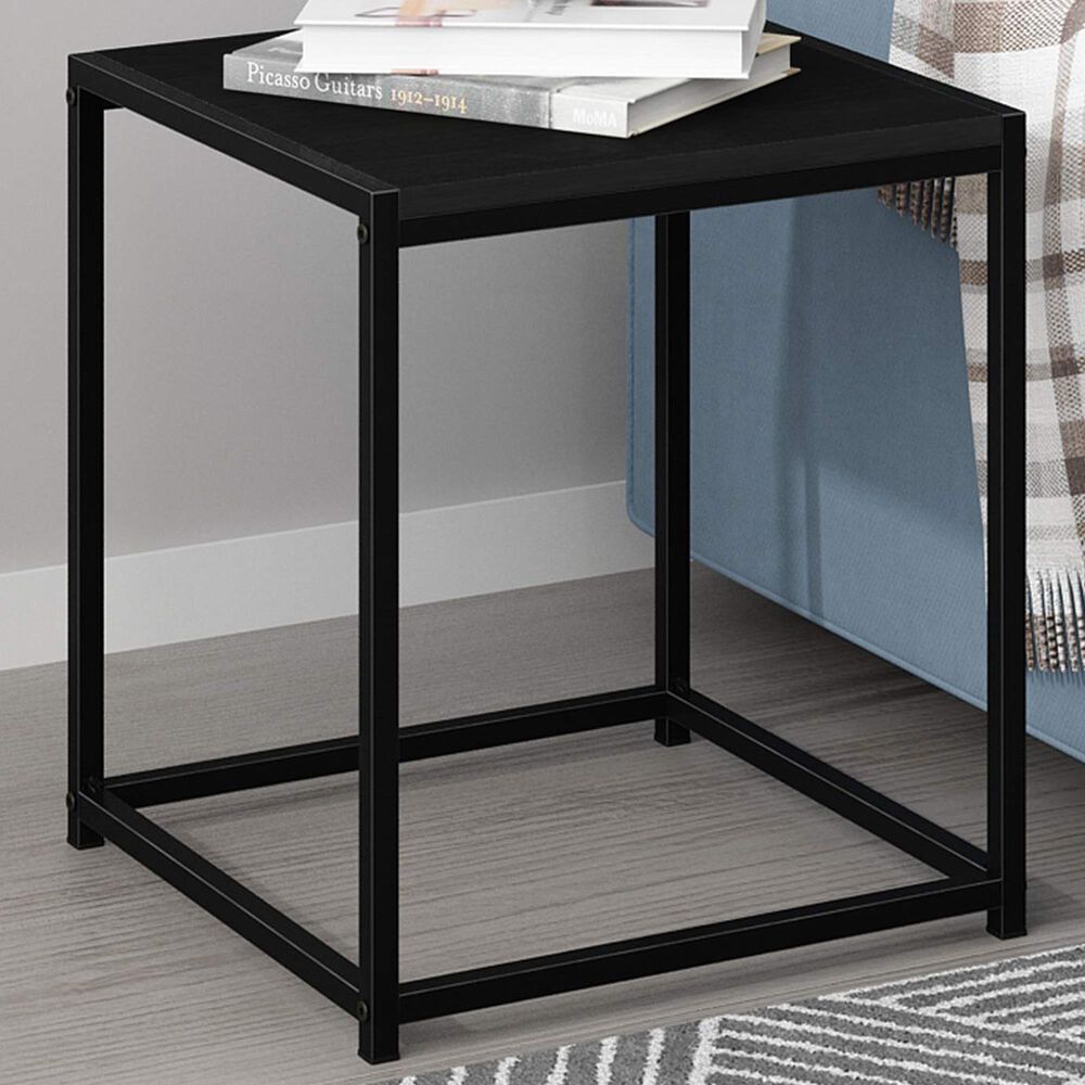 HOMLUX 1-Tier End Table in Americano and Black, , large
