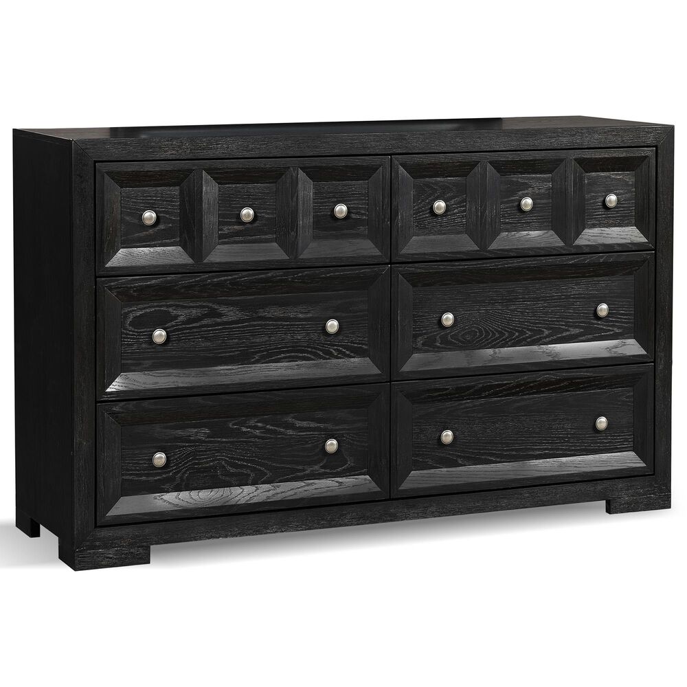 Furniture of America Hatton Cross 6-Drawer Dresser in Weathered Black, , large