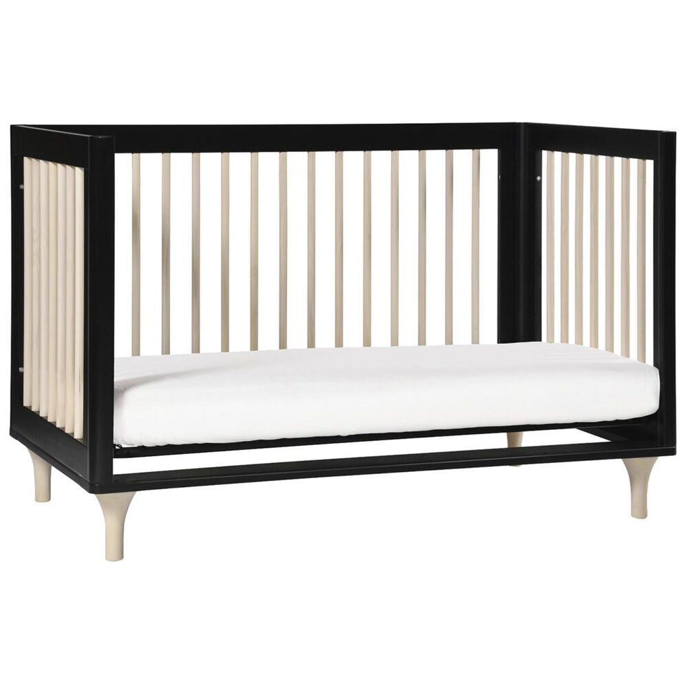 Babyletto Lolly 3-in-1 Convertible Crib with Kit in Black and Washed Natural, , large