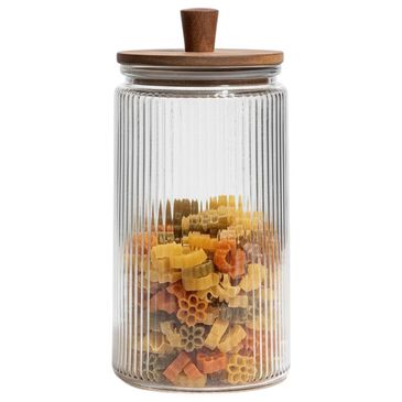 Housewares International 60.8 Oz Vertical Ribbed Jar in Clear, , large