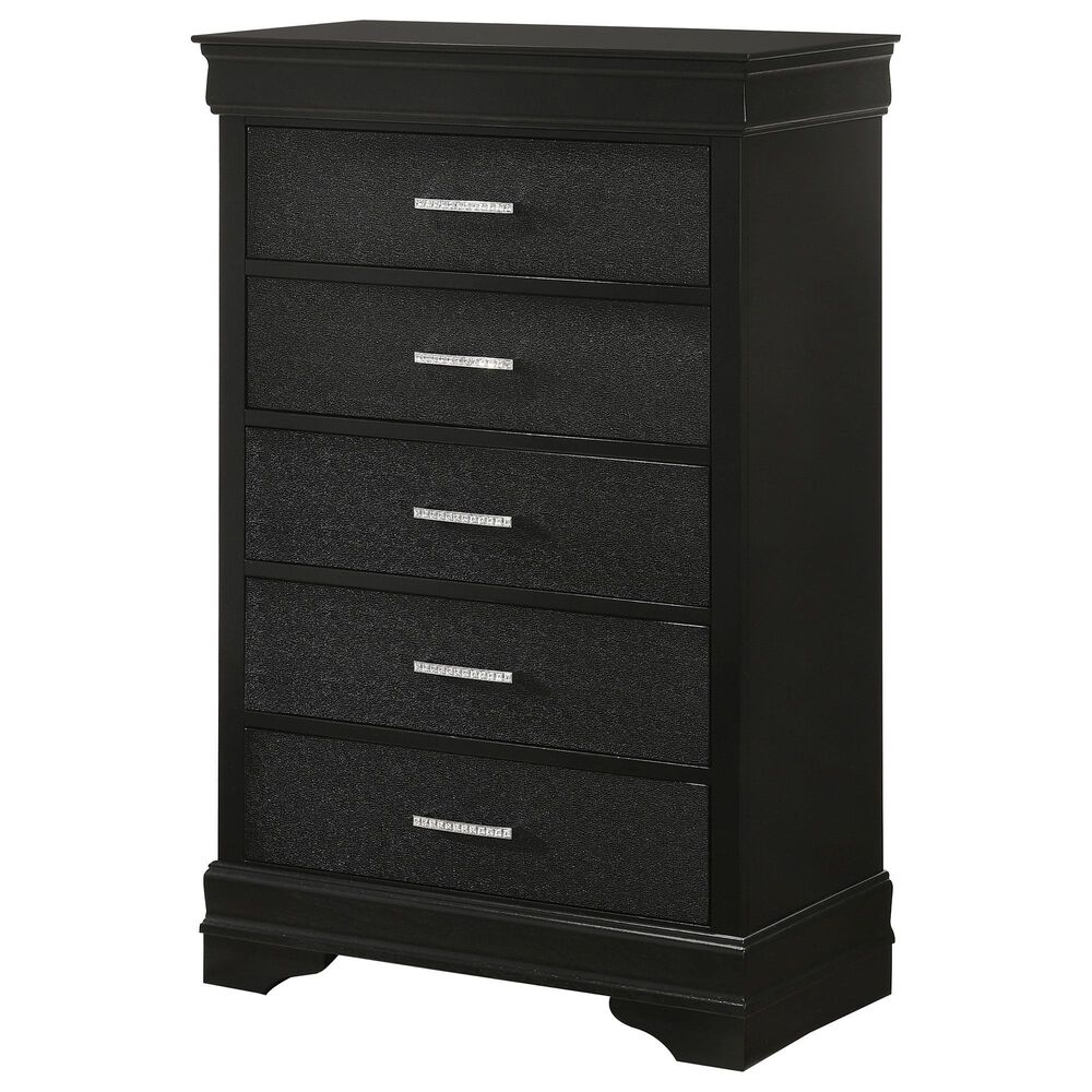 Crown Mark Amalia 5-Piece King Bedroom Set in Black, , large