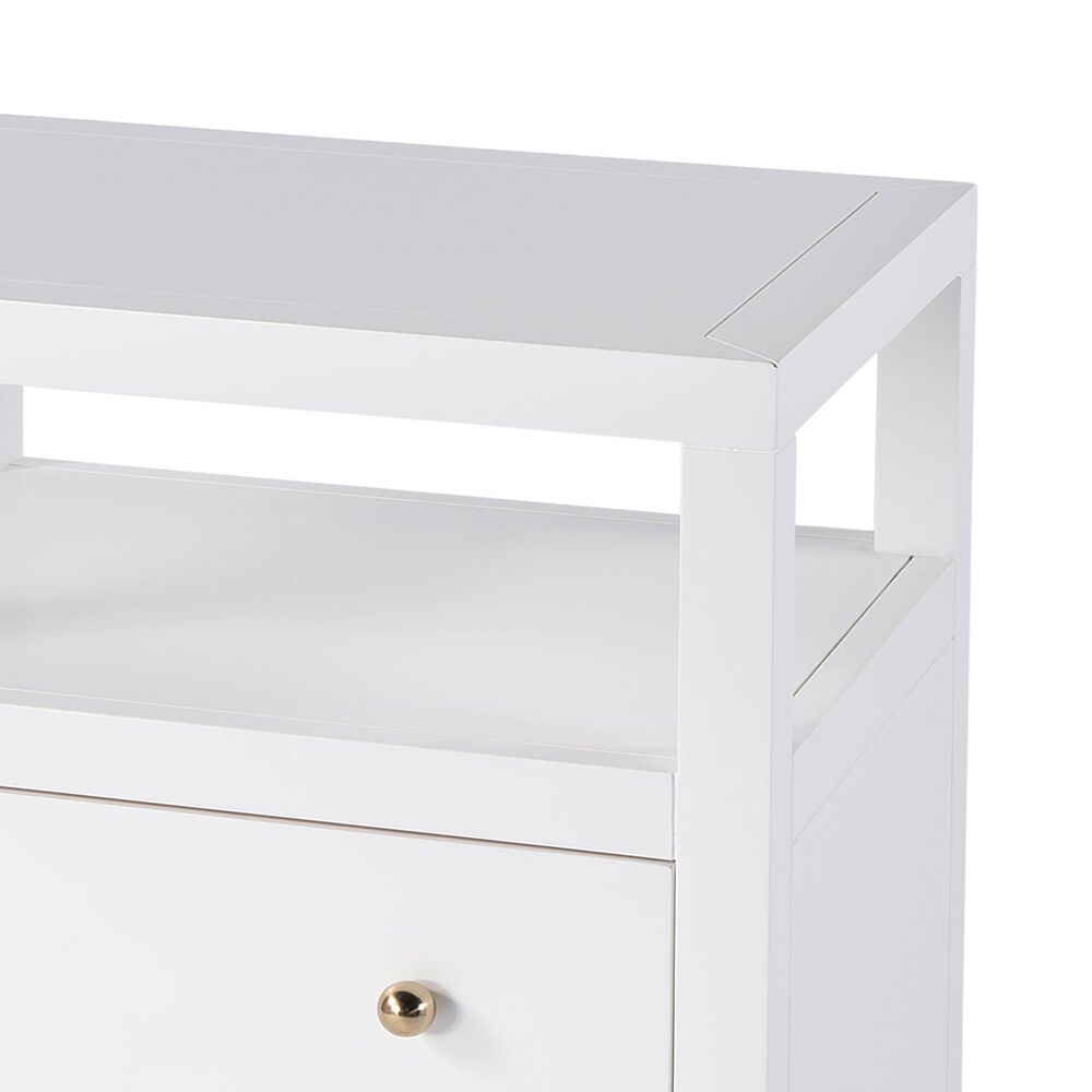 Butler Specialty Company Nora 2 Drawer Nightstand with Open Shelf in Smooth White, , large