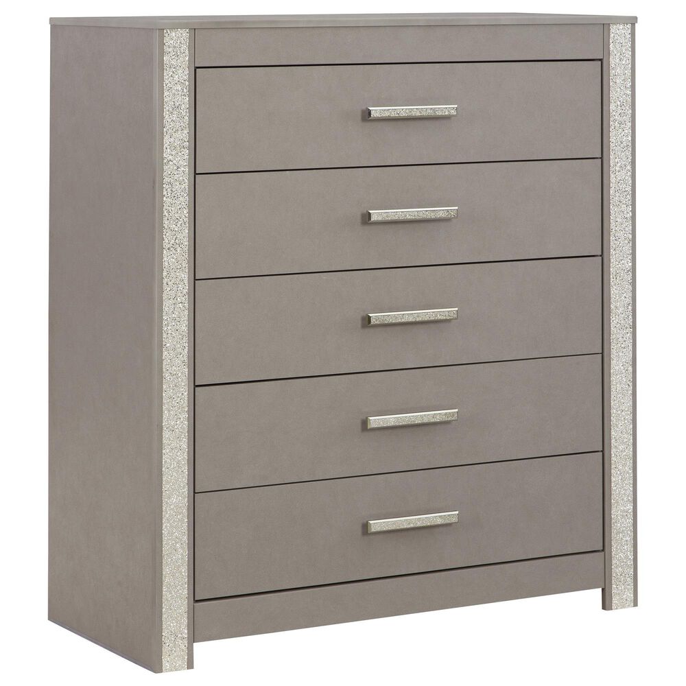 Ashley Surancha 5-Drawer Chest in Gray, , large
