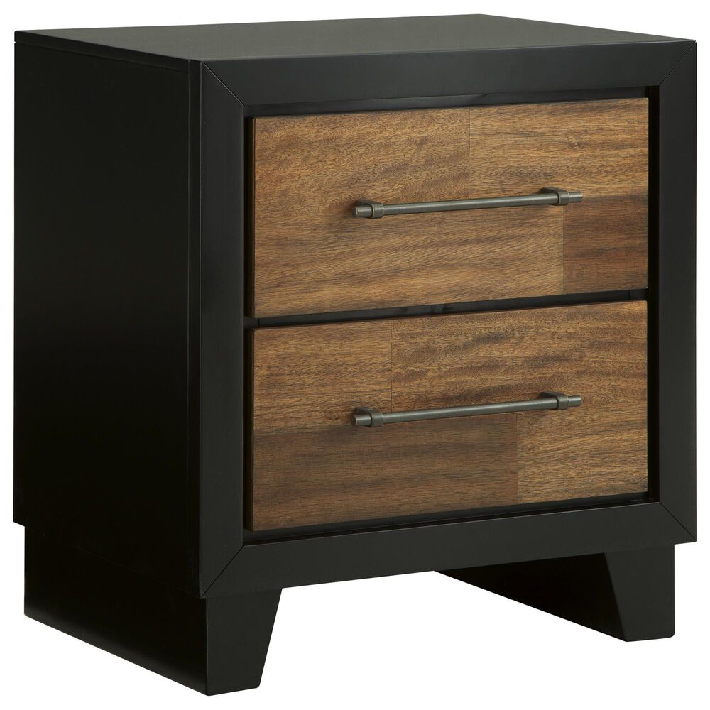 Ashley Kraeburn 2-Drawer Nightstand in Brown and Satin Black, , large