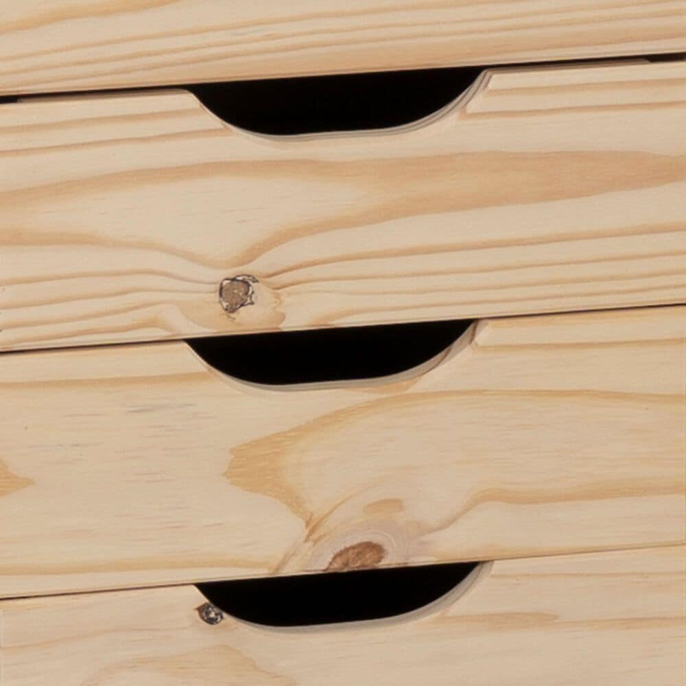 Linon Home Decor Cary 6-Drawer Rolling Cart in Unfinished, , large