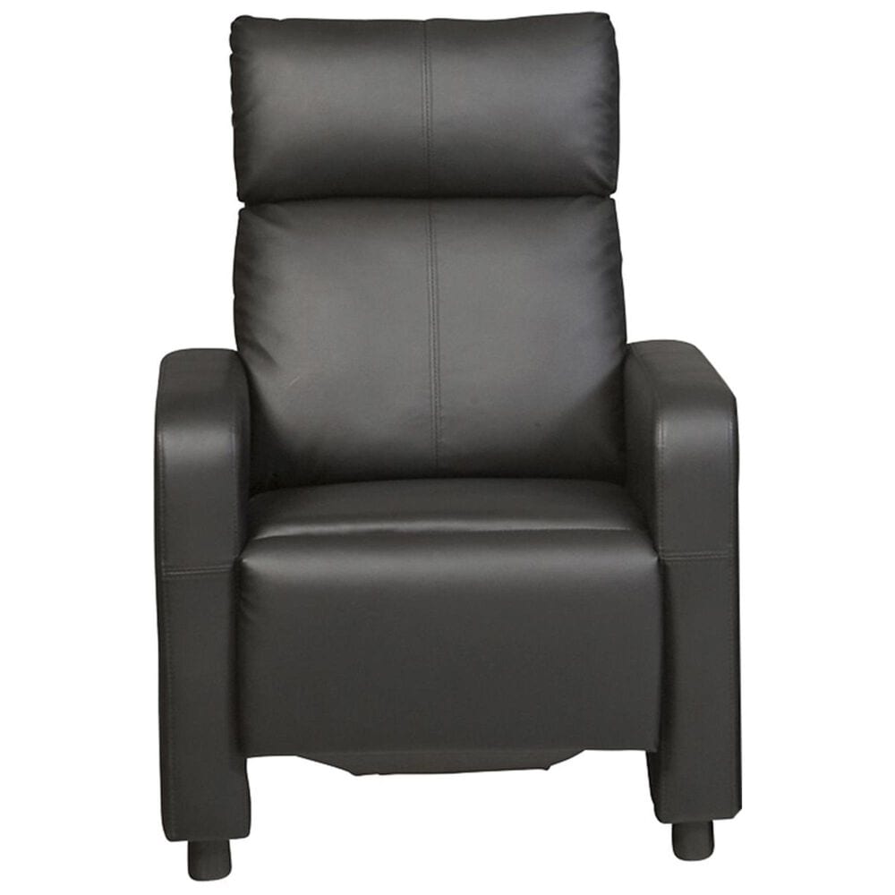 Pacific Landing Contemporary Theater Seating Push-Back Recliner in Black, , large