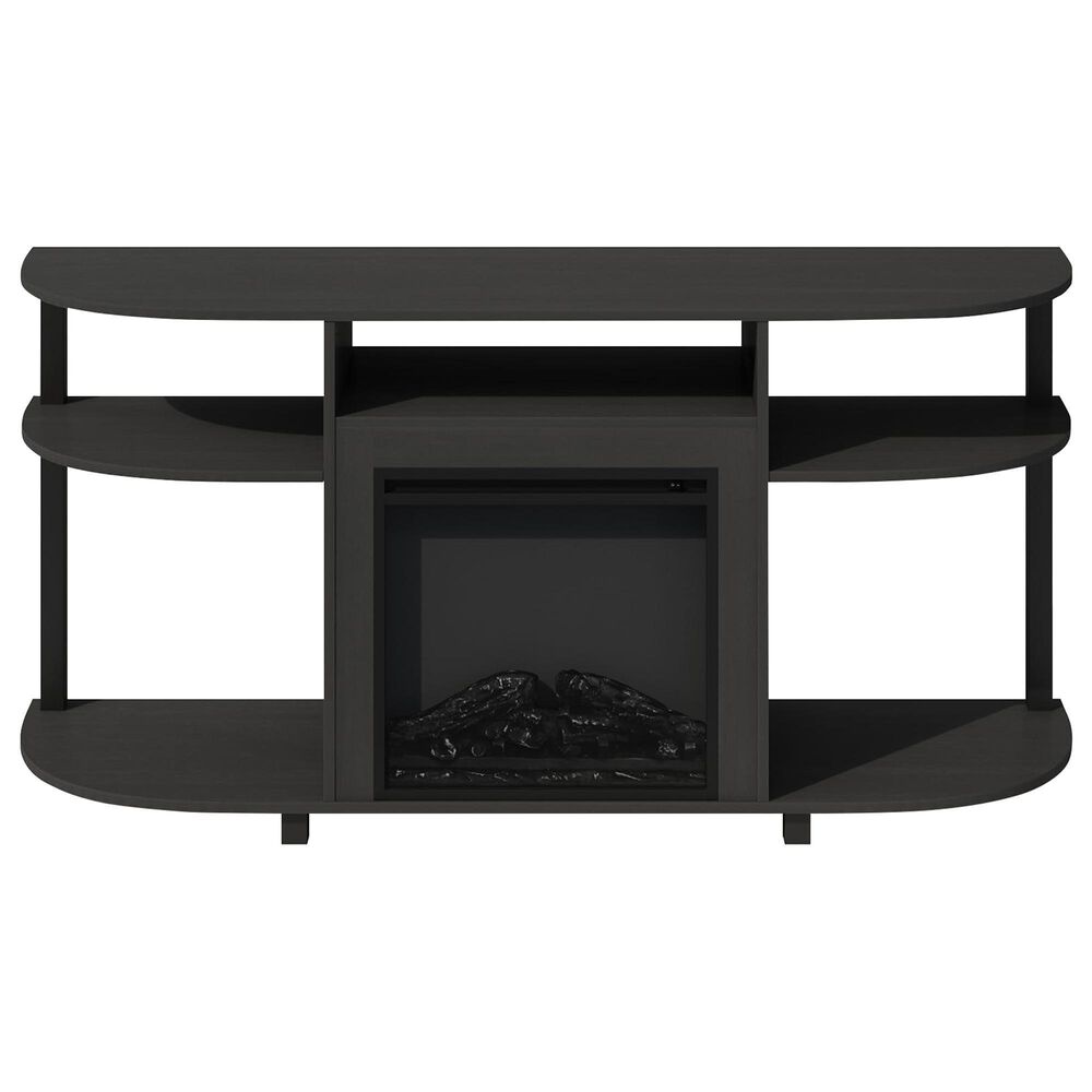 HOMLUX 47" Curved TV Stand with No Heat Electric Fireplace in Americano and Black, , large
