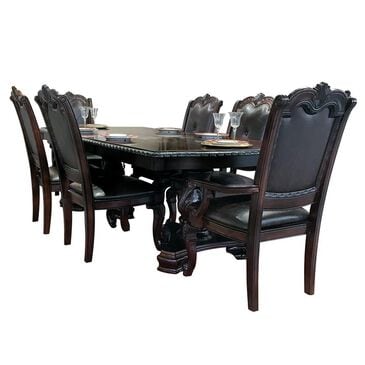 Claremont Kiera 7-Piece Double Pedestal Dining Set in Rich Brown, , large