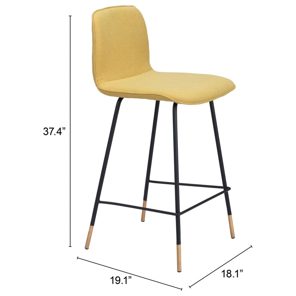 Zuo Modern Var Counter Stool in Yellow and Black, , large