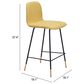 Zuo Modern Var Counter Stool in Yellow and Black, , large