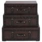 Maple and Jade 3-Drawer Vintage Faux Leather Room Chest with Buckles and Straps Details in Brown, , large