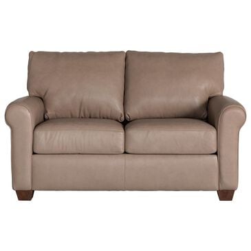 American Leather Sutton Leather Stationary Loveseat in Titan Champagne, , large