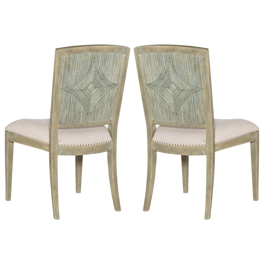 Hooker Furniture Surfrider Carved Back Side Chair with Beige Cushion in Driftwood &#40;Set of 2&#41;, , large