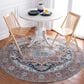 Safavieh Aria 6"7" Round Navy and Rust Area Rug, , large