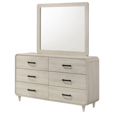 Crown Mark Nyomi 6-Drawer Dresser and Mirror in White, , large