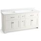 Kohler Charlemont 72" Double Bathroom Vanity in White with 3 cm White Quartz Top and Rectangular Sinks, , large