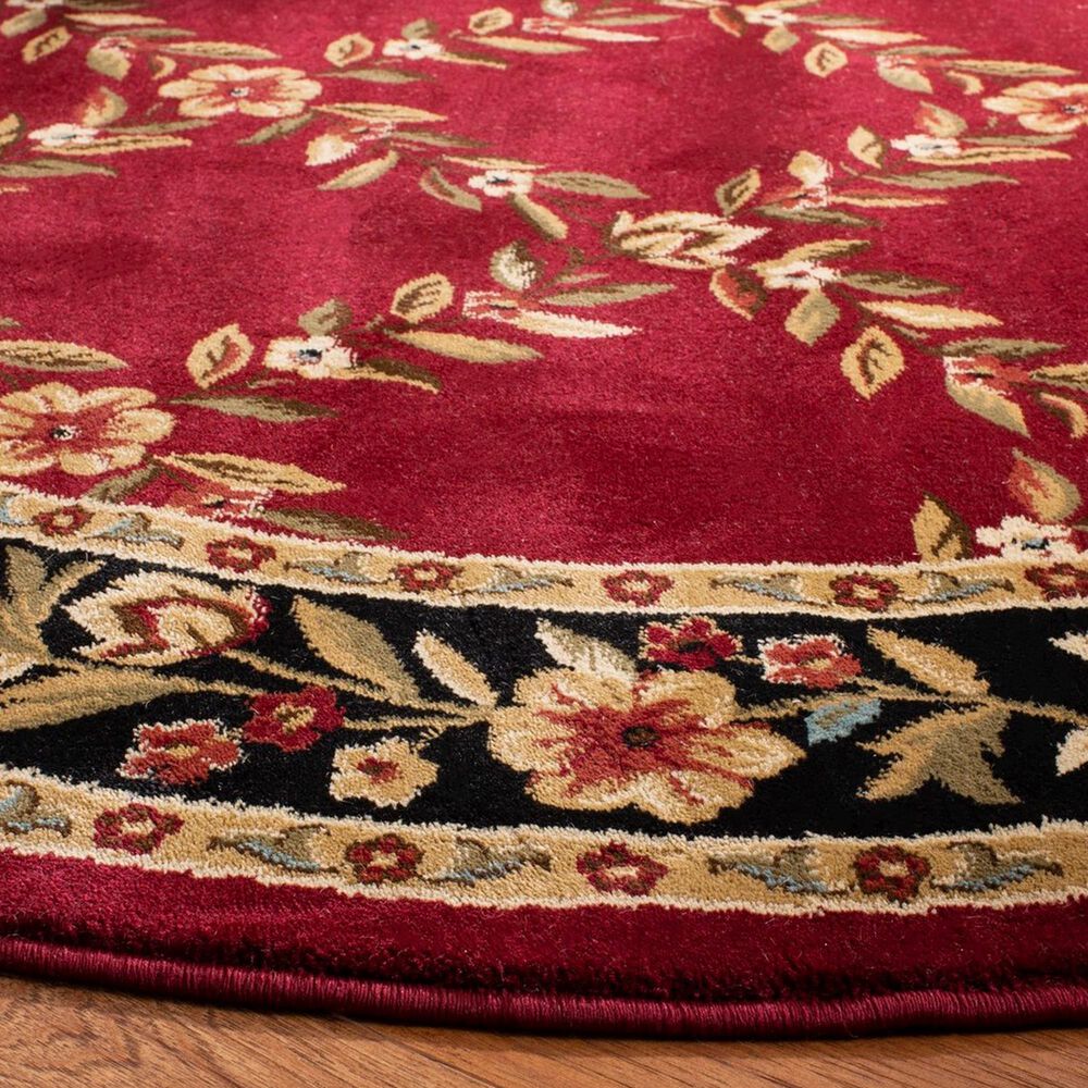 Safavieh Lyndhurst 5&#39;3&quot; Round Red and Black Area Rug, , large
