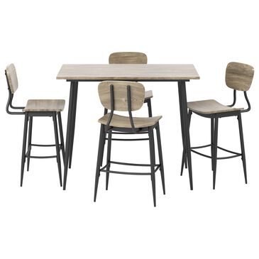 Furniture of America Summers 5-Piece Counter Height Table Set in Gray, , large