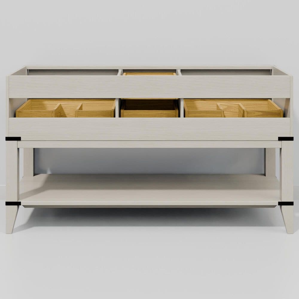 Lexora Home Norwalk 60&quot; Double Bathroom Vanity in White Oak with White Quartz Top and Rectangular Sinks, , large