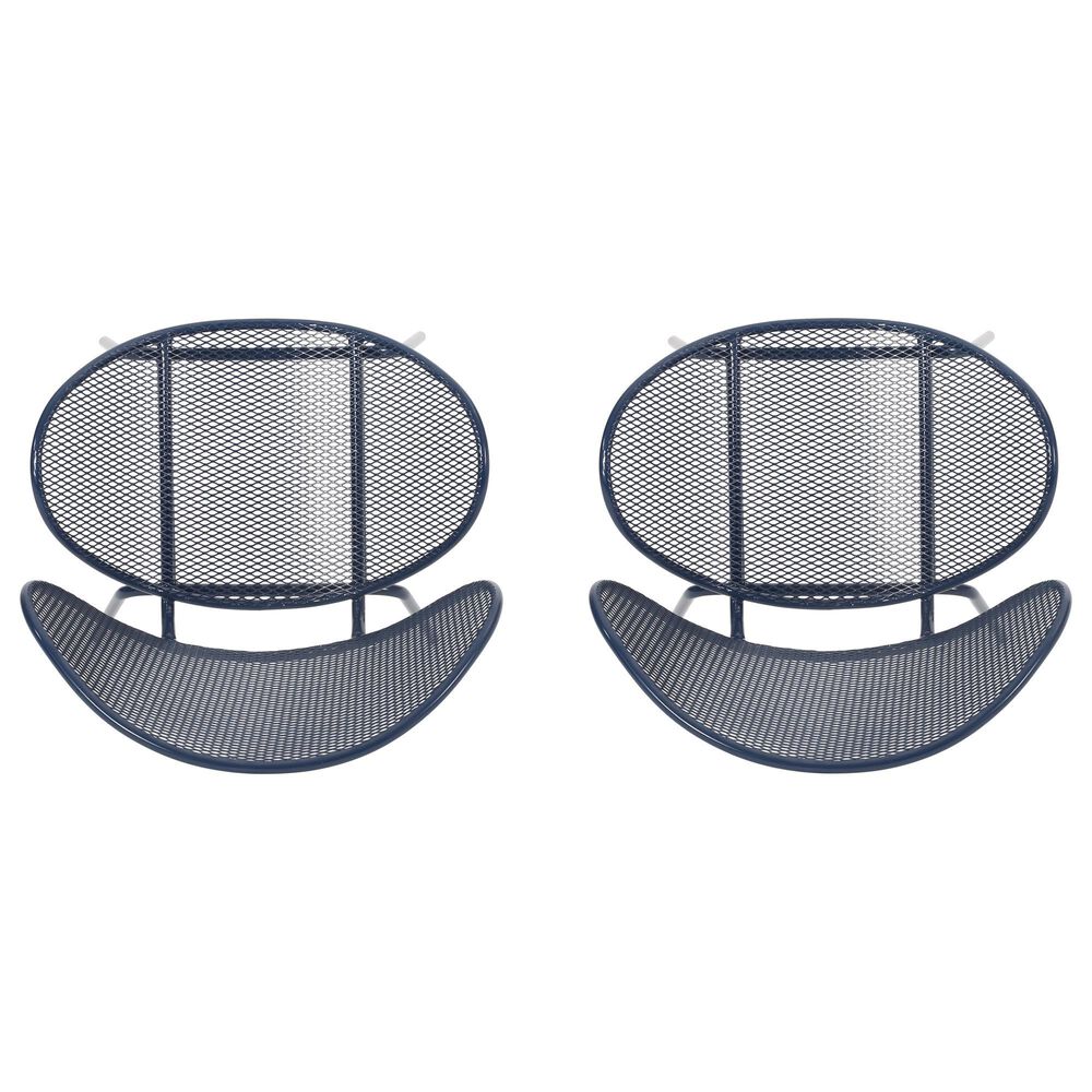 Hearth and Haven Elba Outdoor Mesh Accent Chair in Navy (Set of 2), , large
