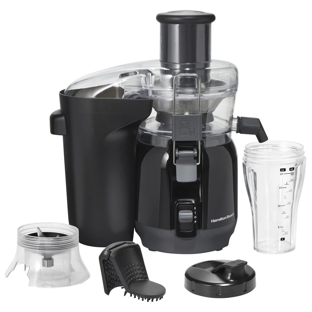 Hamilton Beach 2 Speeds Big Mouth 2-in-1 Juicer and Blender in Black