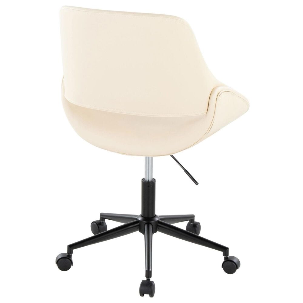 Lumisource Fabrico Office Chair with Cream Cushion in Black, , large