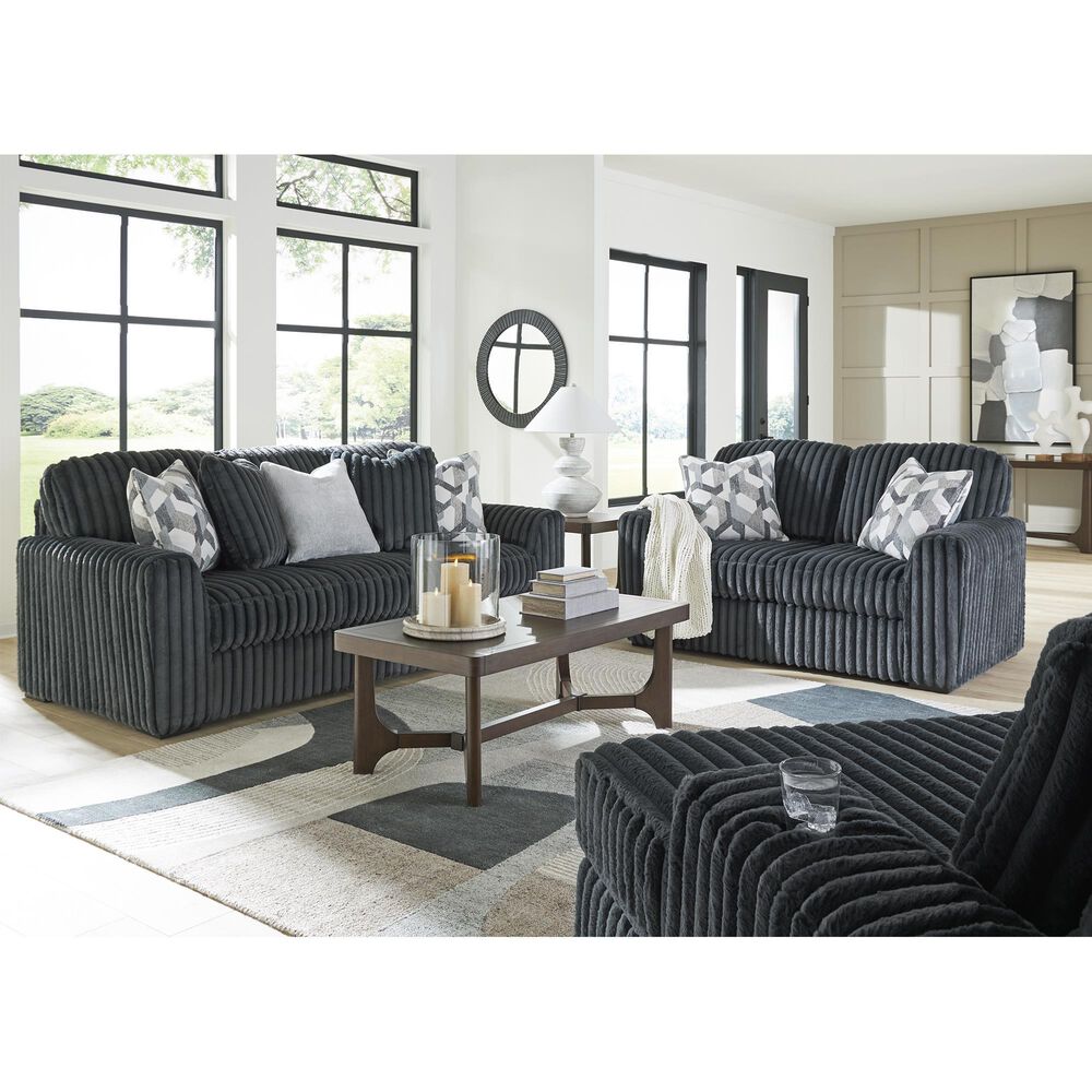 Ashley Midnight-Madness Stationary Sofa in Gunmetal, , large