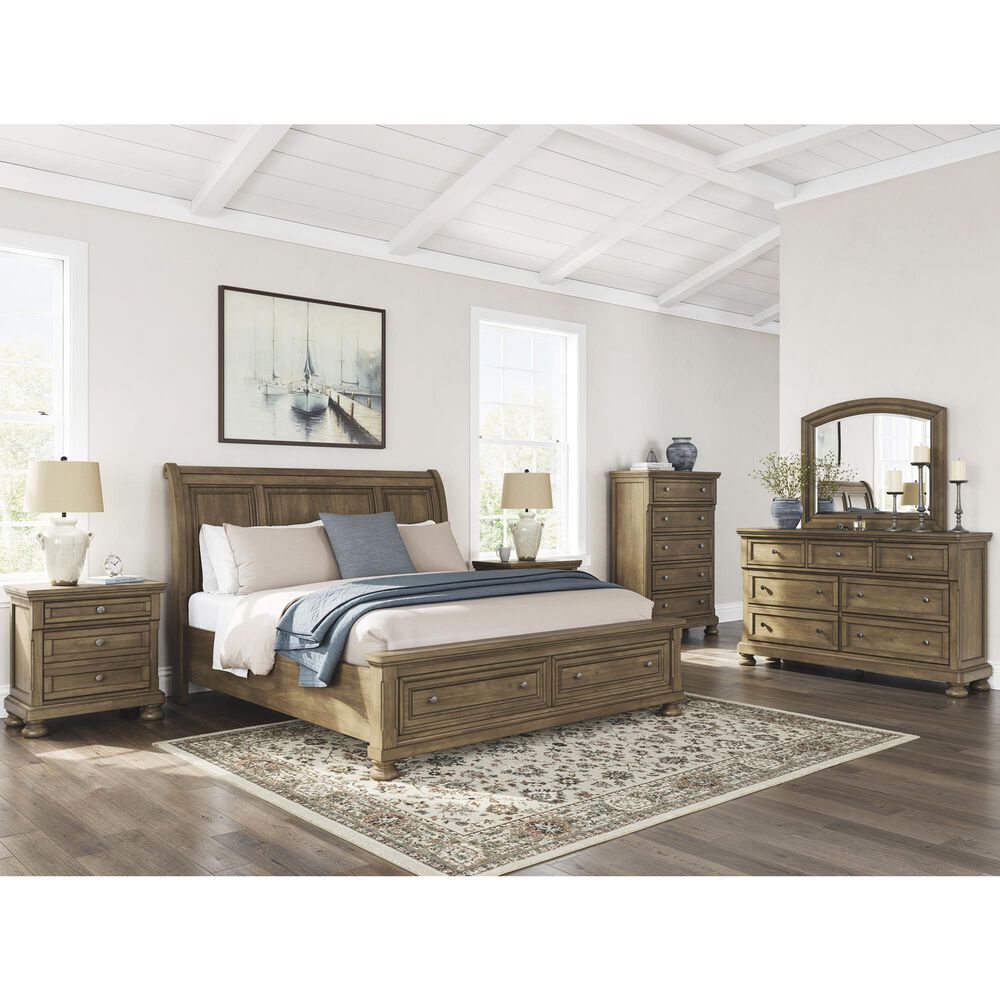Ashley Feddinger King Storage Sleigh Bed in Chestnut Brown, , large