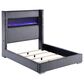 Coaster Tisdall Queen Upholstered Fireplace Bed in Grey, , large
