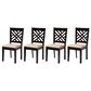 Baxton Studio Caron Side Chair with Sand Cushion in Espresso Brown (Set of 4), , large