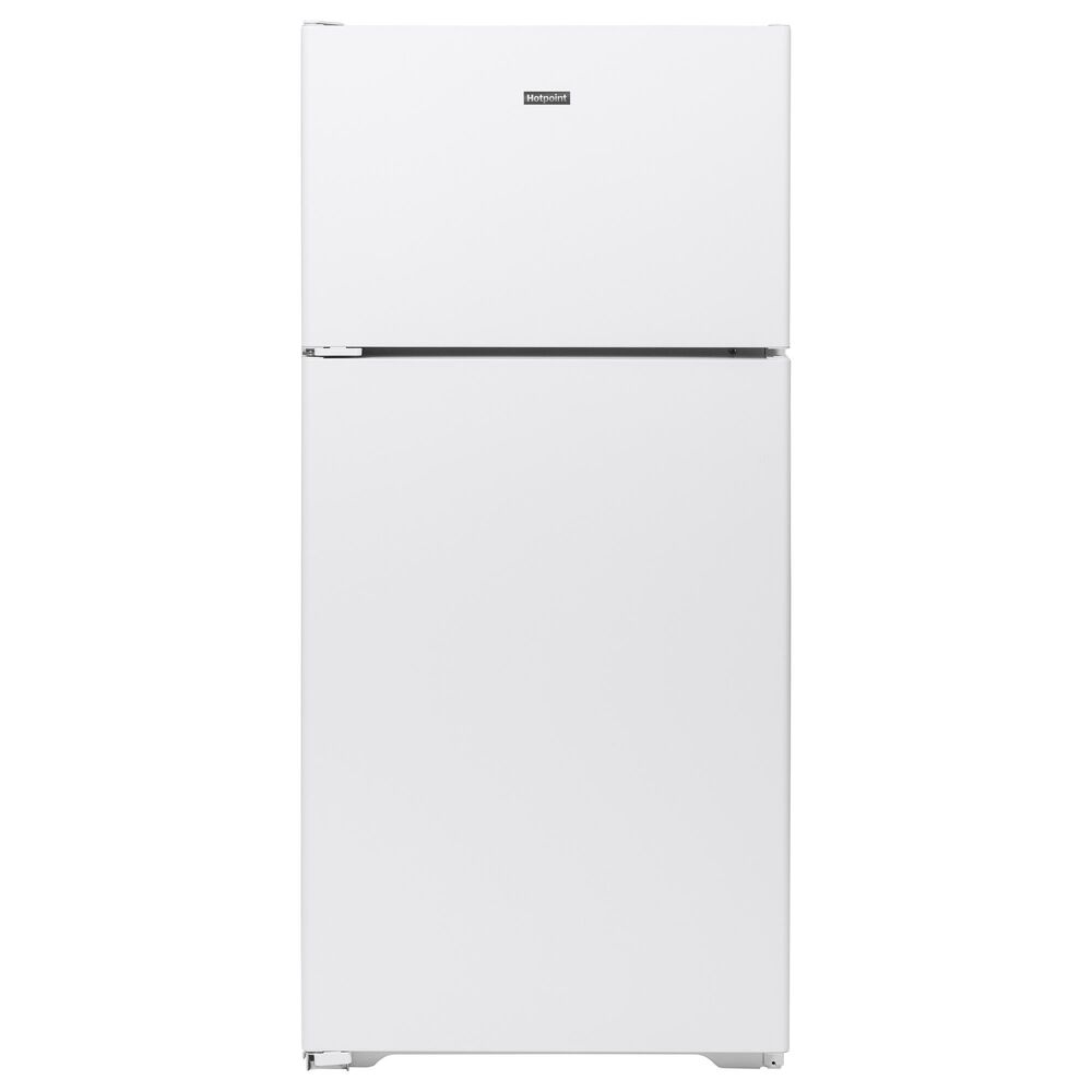 Hotpoint 15 6 Cu Ft Top Freezer Refrigerator With Left Hinge In White Nebraska Furniture Mart