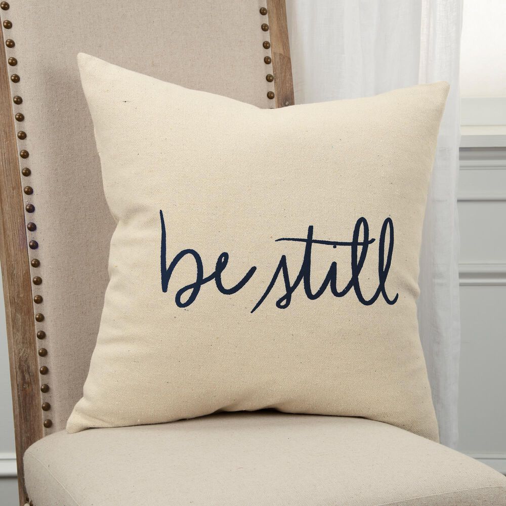 Rizzy Home Sentiment 20" Down Filled Pillow in Natural, , large