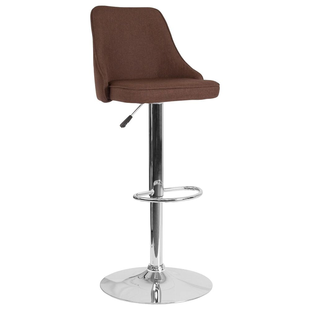 Flash Furniture Trieste Adjustable Barstool in Brown, , large