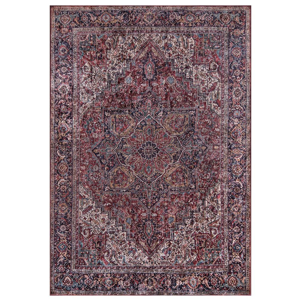 Momeni Karachi KAR-4 5" x 8" Burgundy Area Rug, , large