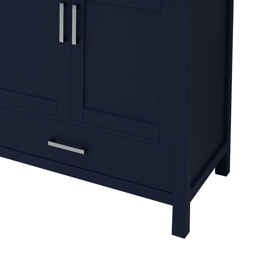 Lexora Home Jacques 80&quot; Double Bathroom Vanity in Navy Blue with 2 cm White Quartz Top and Rectangular Sinks, , large