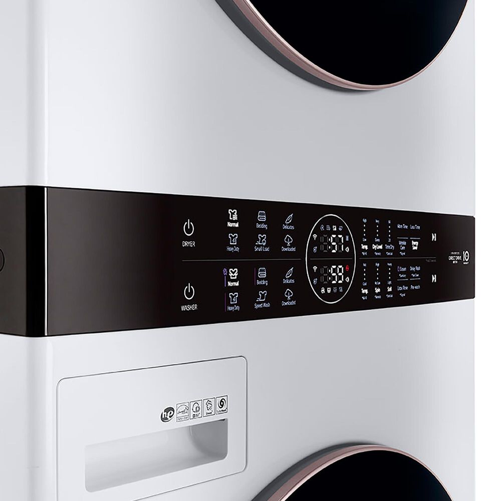 LG WashTower 4.5 Cu. Ft. Washer and 7.4 Cu. Ft. Gas Dryer in White, , large