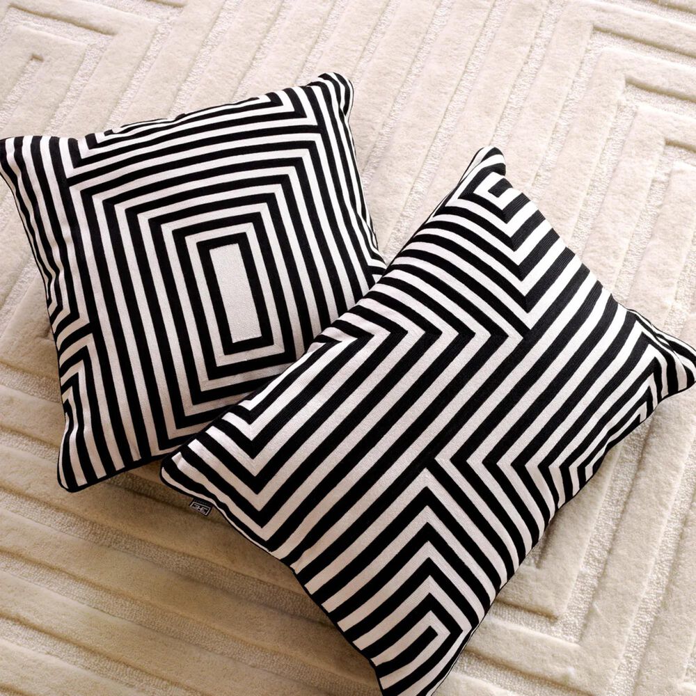 Eichholtz Spray 20" Square Throw Pillow in Black and White, , large