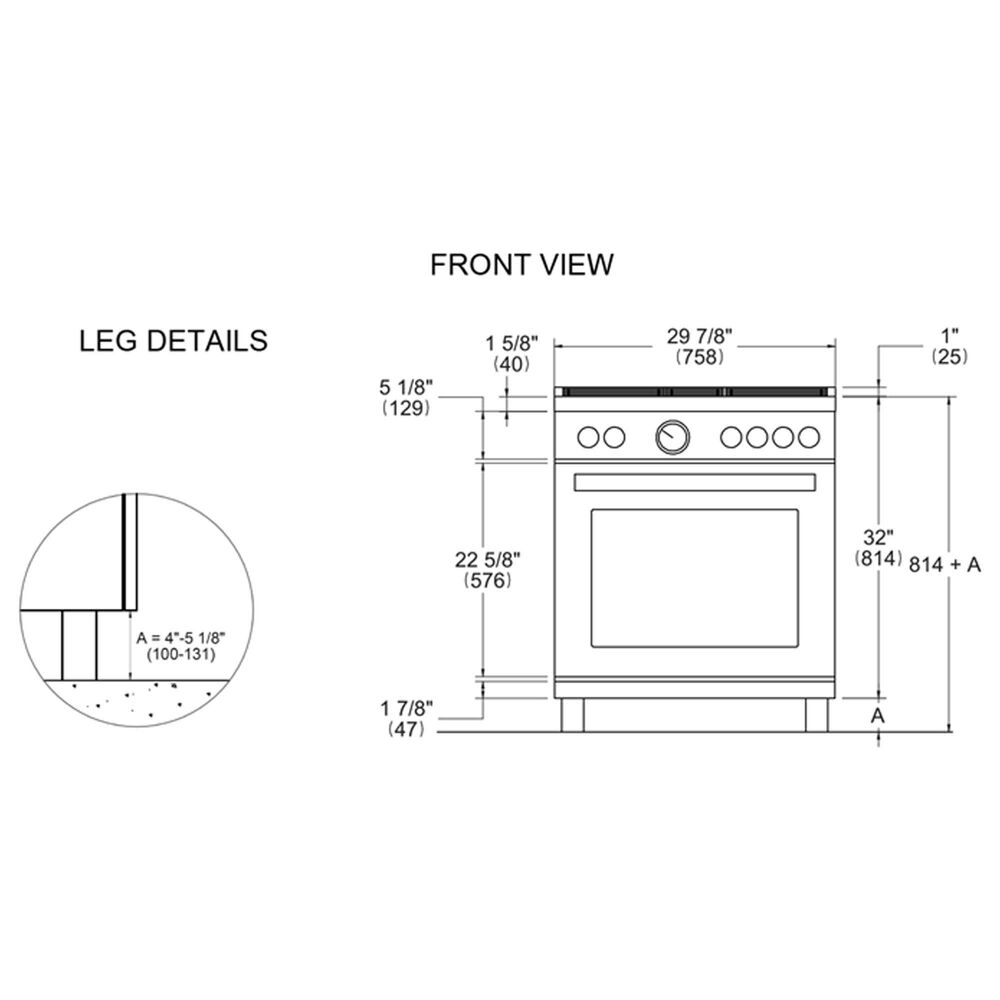 Bertazzoni Professional 4.7 Cu.Ft. Gas Range with Convection in Stainless Steel, , large