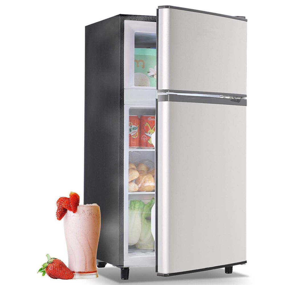 HOMLUX 3.5 Cu. Ft. Top Freezer Refrigerator with Adjustable Thermostat in Silver, , large