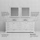 Lexora Home Dukes 84" Double Bathroom Vanity in White with 2 cm White Quartz Top and Rectangular Sinks, , large